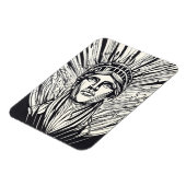 Standbeeld van Liberty Modern Lijnkunst Afdruk Magneet (Linkerzijde)