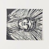 Standbeeld van Liberty Modern Lijnkunst Wandkleed (Voorkant (horizontaal))