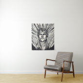 Standbeeld van Liberty Modern Lijnkunst Wandkleed (In situ)