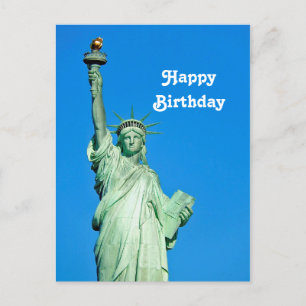 Standbeeld van Liberty New York Foto Verjaardag Briefkaart