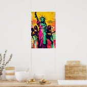 Standbeeld van Liberty Pop Art Poster (Keuken)