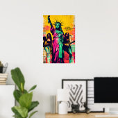 Standbeeld van Liberty Pop Art Poster (Thuiskantoor)