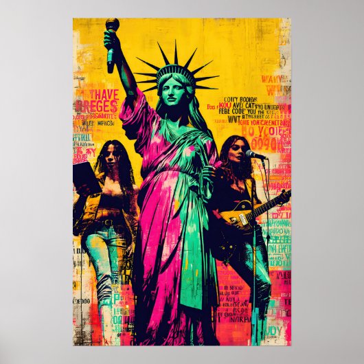 Standbeeld van Liberty Pop Art Poster (Voorkant)