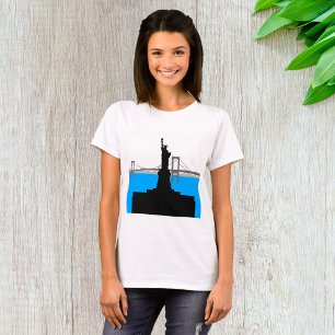 Standbeeld van Liberty Silhouet New York Skyline T-shirt