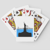 Standbeeld van Liberty Silhouette New York Skyline Pokerkaarten (Achterkant)