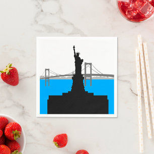 Standbeeld van Liberty Silhouette New York Skyline Servet