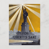 Standbeeld van Liberty Torch & US Navy Tweede Were Briefkaart (Voorkant)