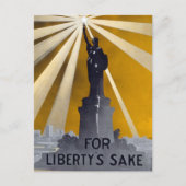 Standbeeld van Liberty Torch & US Navy Tweede Were Briefkaart (Voorkant)