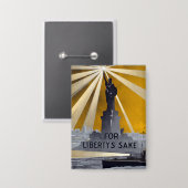 Standbeeld van Liberty Torch & US Navy Tweede Were Button (Voorkant / Achterkant)