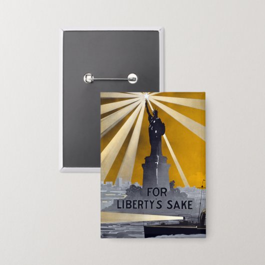 Standbeeld van Liberty Torch & US Navy Tweede Were Button (Voorkant / Achterkant)