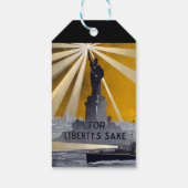 Standbeeld van Liberty Torch & US Navy Tweede Were Cadeaulabel (Achterkant)
