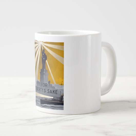 Standbeeld van Liberty Torch & US Navy Tweede Were Grote Koffiekop (Voorkant rechts)