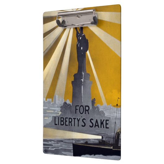 Standbeeld van Liberty Torch & US Navy Tweede Were Klembord (Links)