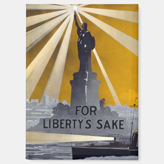 Standbeeld van Liberty Torch & US Navy Tweede Were Magneet (Voorkant)