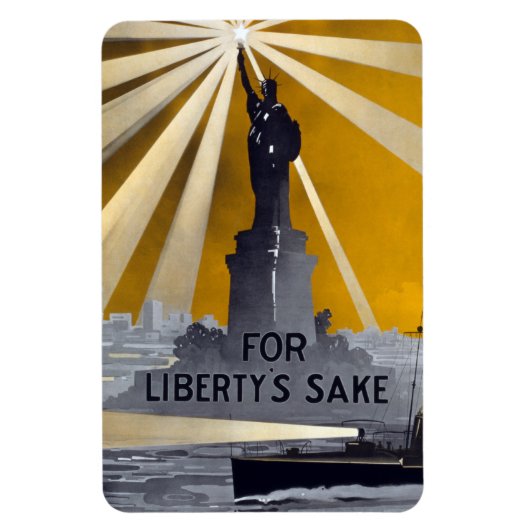 Standbeeld van Liberty Torch & US Navy Tweede Were Magneet (Verticaal)