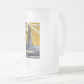 Standbeeld van Liberty Torch & US Navy Tweede Were Matglas Bierpul (Voorkant rechts)