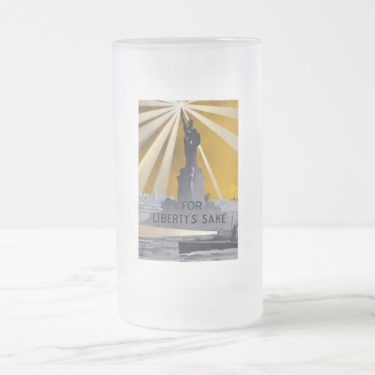 Standbeeld van Liberty Torch & US Navy Tweede Were Matglas Bierpul (Center)