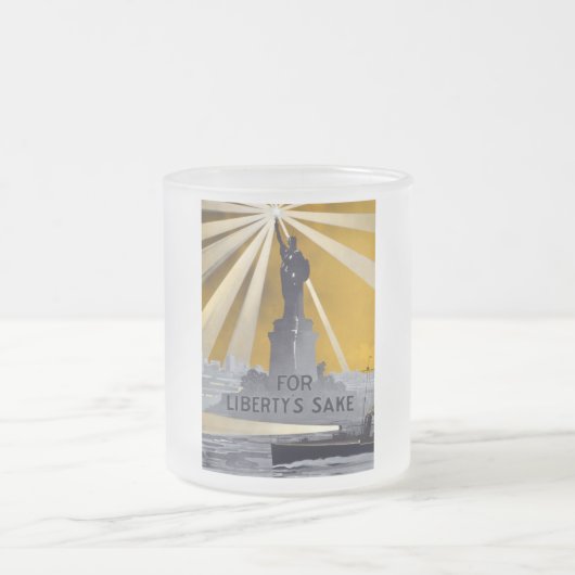 Standbeeld van Liberty Torch & US Navy Tweede Were Matglas Koffiemok (Center)