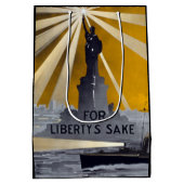 Standbeeld van Liberty Torch & US Navy Tweede Were Medium Cadeauzakje (Achterkant)