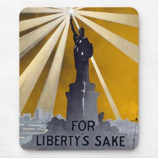 Standbeeld van Liberty Torch & US Navy Tweede Were Muismat (Voorkant)