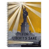 Standbeeld van Liberty Torch & US Navy Tweede Were Notitieboek (Voorkant)