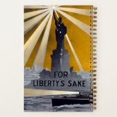 Standbeeld van Liberty Torch & US Navy Tweede Were Notitieboek (Achterkant)
