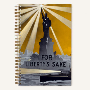 Standbeeld van Liberty Torch & US Navy Tweede Were Notitieboek