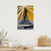 Standbeeld van Liberty Torch & US Navy Tweede Were Poster (Keuken)