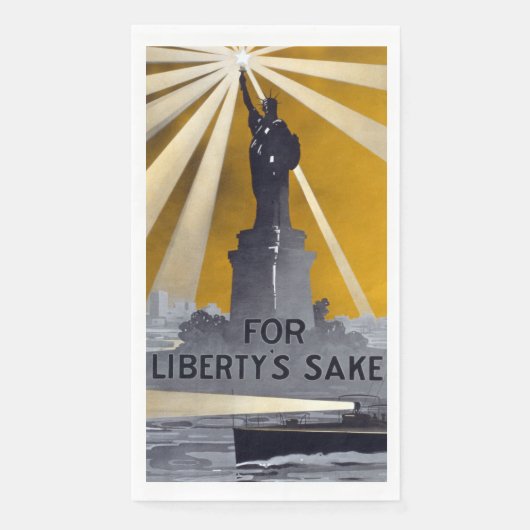 Standbeeld van Liberty Torch & US Navy Tweede Were Servet (Voorkant)