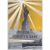 Standbeeld van Liberty Torch & US Navy Tweede Were Sticker (Voorkant)