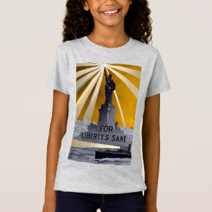 Standbeeld van Liberty Torch & US Navy Tweede Were T-shirt