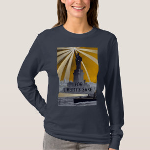 Standbeeld van Liberty Torch & US Navy Tweede Were T-shirt