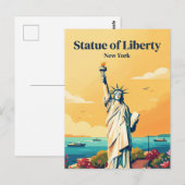 Standbeeld van Liberty USA Briefkaart (Voorkant / Achterkant)