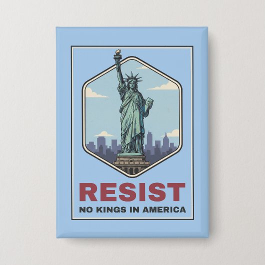 Standbeeld van Liberty verzet zich tegen anti-Trum Button (Voorkant)