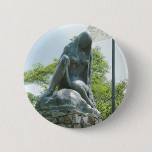Standbeeld van Lorelei Ronde Button 5,7 Cm