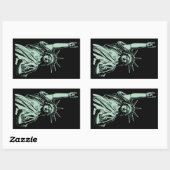 Standbeeld van metaal rechthoekige sticker (Vel)