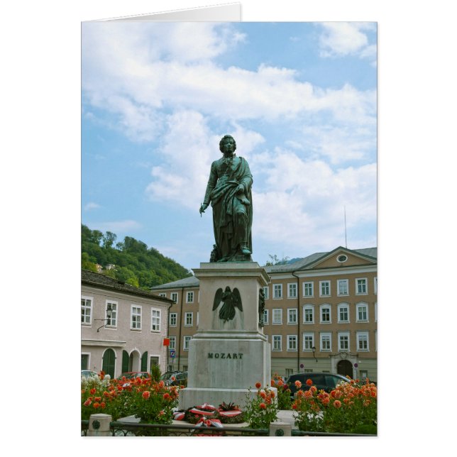 Standbeeld van Mozart in Salzburg (Voorkant)