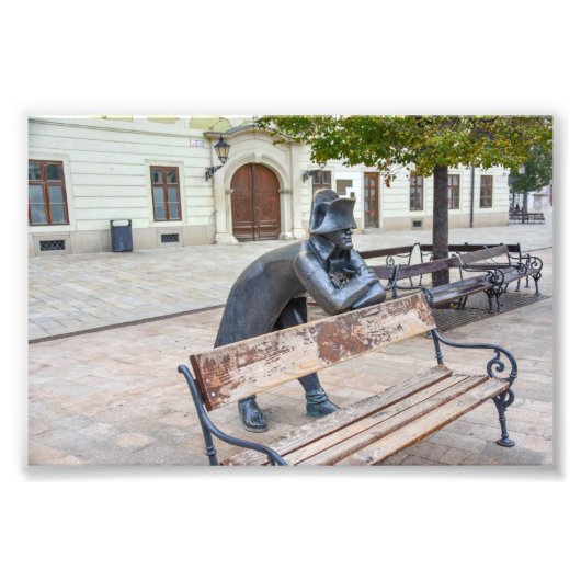 Standbeeld van Napoleon in Bratislava, Slowakije Foto Afdruk (Voorkant)