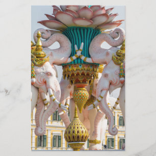 Standbeeld van roze olifanten Bangkok Thailand Briefpapier