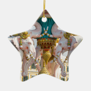 Standbeeld van roze olifanten Bangkok Thailand Keramisch Ornament