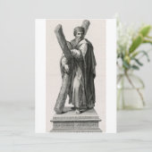 Standbeeld van Sint-Andreas Apostel met kruis Bedankkaart (Staand voorkant)