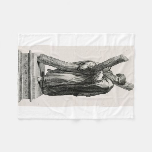 Standbeeld van Sint-Andreas Apostel met kruis Fleece Deken (Voorkant (Horizontaal))