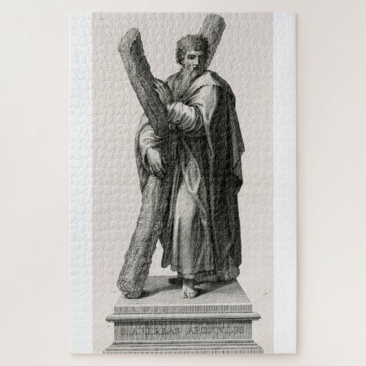 Standbeeld van Sint-Andreas Apostel met kruis Legpuzzel (Verticaal)