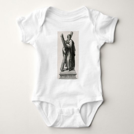 Standbeeld van Sint-Andreas Apostel met kruis Romper (Voorkant)