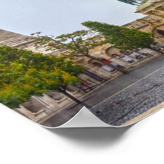 Standbeeld van Sint-Stefanus, Boedapest, Hongarije Poster (Hoek)