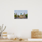 Standbeeld van Sint-Stefanus, Boedapest, Hongarije Poster (Keuken)