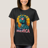 Standbeeld Van Vrijheid 4e Juli Trex Jongens Ameri T-shirt (Voorkant)