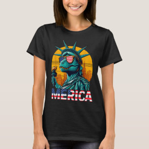 Standbeeld Van Vrijheid 4e Juli Trex Jongens Ameri T-shirt
