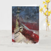 Standbeeld van Vrijheid en Amerikaanse Vlag Kaart (Gele Bloem)