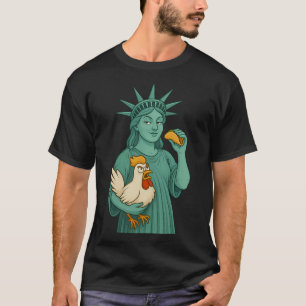 Standbeeld Van Vrijheid Kip Taco Trump Altijd Kip T-shirt